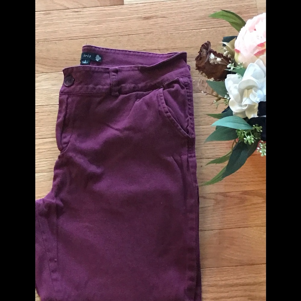 🩸Sz L | Iris | Raspberry/Burgundy | Cropped Skinny Pants 💃🏽 - Picture 3 of 7
